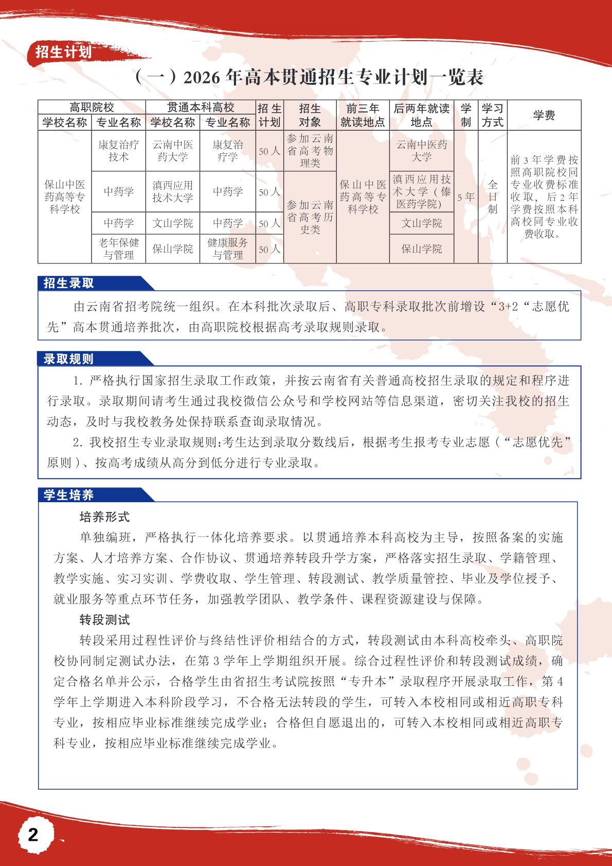 招生简章第 2 页